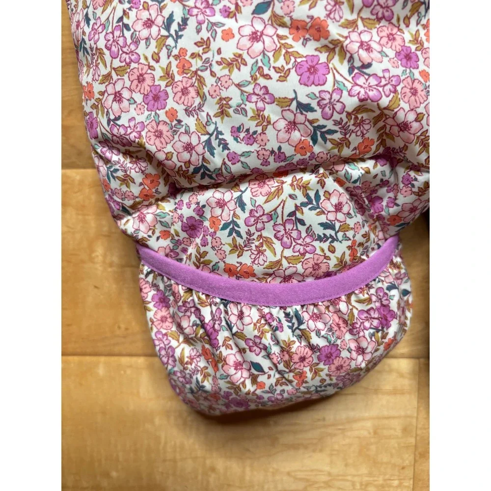 Amazon Essentials Snowsuit Girls 18M Pink Floral Quilted Fleece Lined Bunting